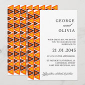 African Ethnic Seamless Pattern Wedding Einladung (Vorne/Hinten)