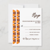 African Ethnic Seamless Texture Border Wedding  RSVP Karte (Vorderseite)