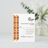 African Ethnic Seamless Texture Border Wedding  RSVP Karte (Stehend Vorderseite)