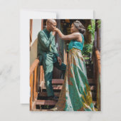 African Ethnic Seamless Texture Border Wedding  RSVP Karte (Rückseite)