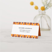 African Ethnic Seamless Texture Pattern Wedding Platzkarte (Rückseite)