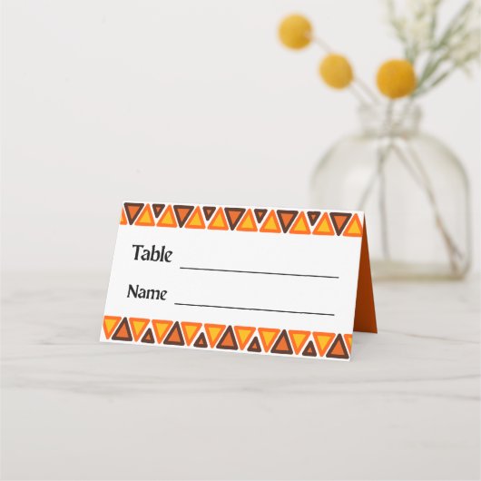 African Ethnic Seamless Texture Pattern Wedding Platzkarte (Vorderseite)