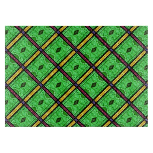 African Ewe Pattern Green Cutting Board Schneidebrett (Vorderseite)