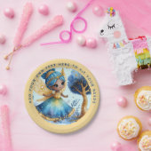 African Fairy Birthday Aquamarin Gold Pink Princes Pappteller (Party)