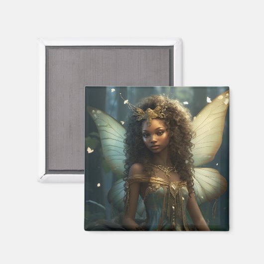 African Fairy Green & Bronze Magnet (Vorderseite/Rückseite)