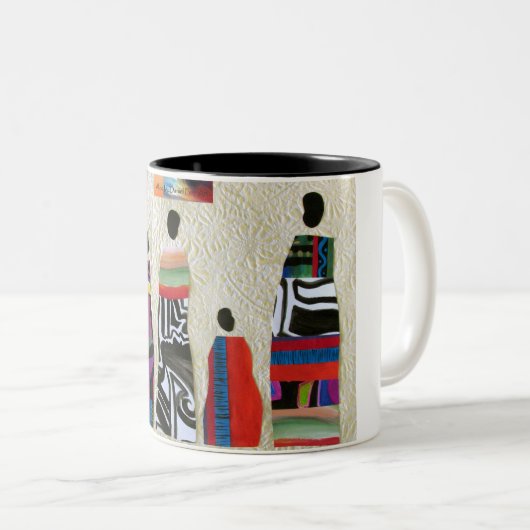 African Family Collage Mug by Alicia McDaniel Fine Zweifarbige Tasse (VorderseiteRechts)
