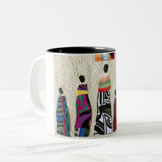 African Family Collage Mug by Alicia McDaniel Fine Zweifarbige Tasse (Vorderseite Links)