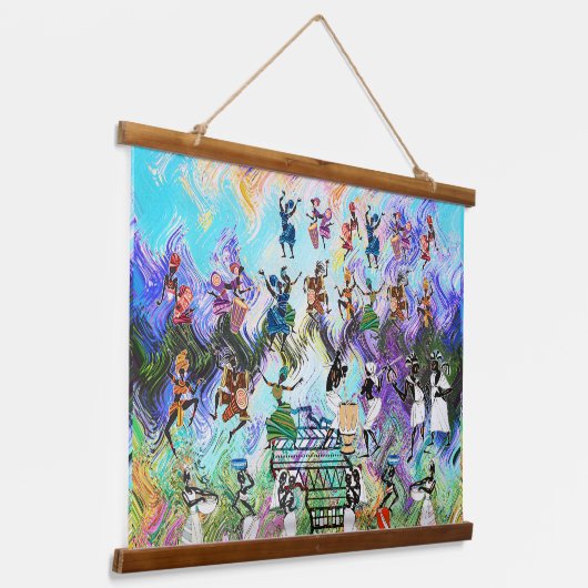 African Feast: Rhythms of Africa Wandteppich Mit Holzrahmen (Gewinkelt)