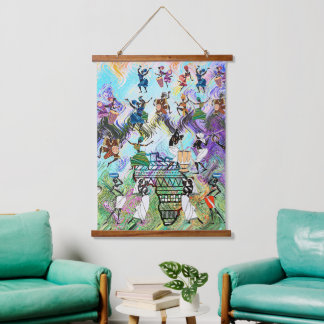 African Feast: Rhythms of Afrika Wandteppich Mit Holzrahmen