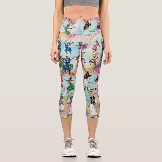 African Feast: Rhythms of Unity Capri Leggings (Vorderseite)