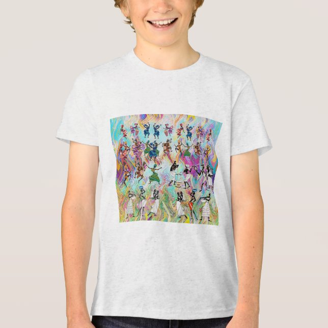 African Feast: Rhythms of Unity Tri-Blend Shirt (Vorderseite)