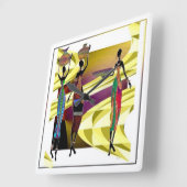 African Festiva Quadratische Wanduhr (Winkel)