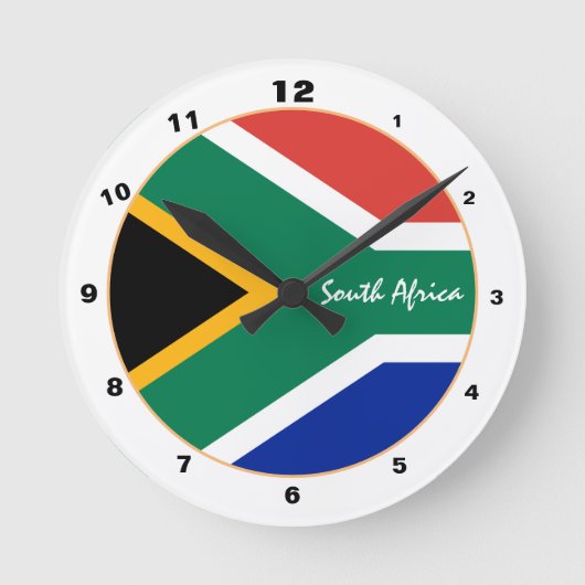 African Flag & South Africa Trendmode /design Runde Wanduhr (Vorderseite)
