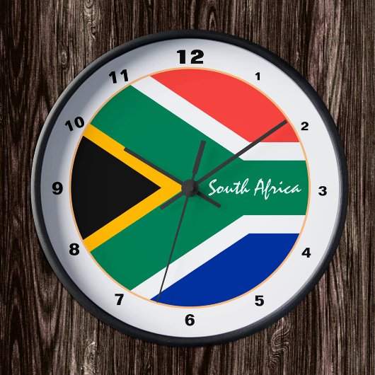 African Flag & South Africa Trendmode /design Runde Wanduhr