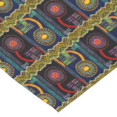 African Folk Art Flower Garden Design Kurzer Tischläufer (Ecke)