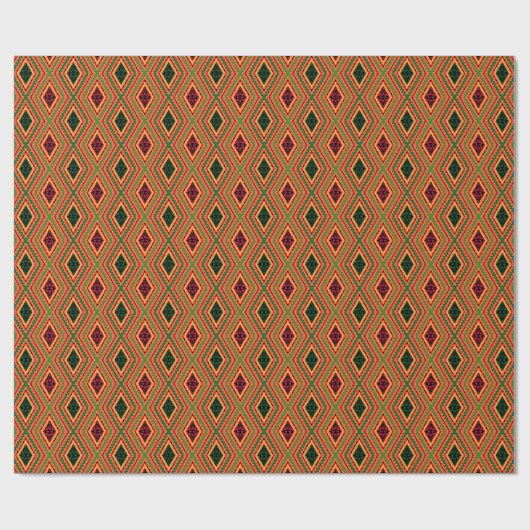 African Geometric Kente Design Wrapping Paper Geschenkpapier (Flach)