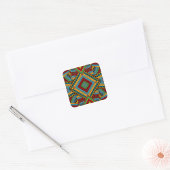 African Geometric Motif Square Sticker