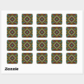 African Geometric Motif Square Sticker (Blatt)