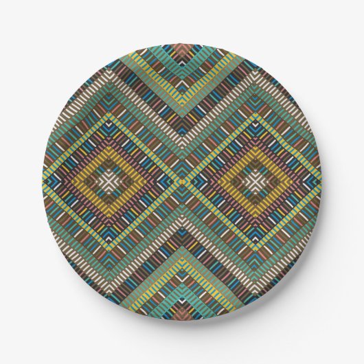 African Geometrical Motif Pappteller (Vorderseite)