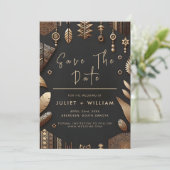 African Ghana Brown Traditional Nigeria Wedding Save The Date (Stehend Vorderseite)