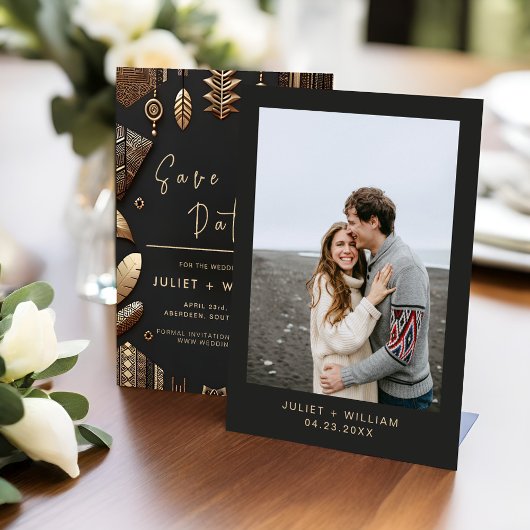 African Ghana Brown Traditional Nigeria Wedding Save The Date