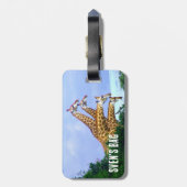 African Giraffe 4 Heads Gepäckanhänger (Rückseite vertikal)