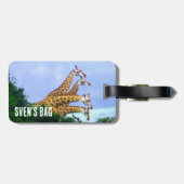 African Giraffe 4 Heads Gepäckanhänger (Rückseite horizontal)