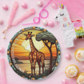 African Giraffe Birthday Pappteller (Party)