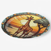 African Giraffe Birthday Pappteller (Schrägansicht)