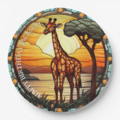 African Giraffe Birthday Pappteller (Vorderseite)