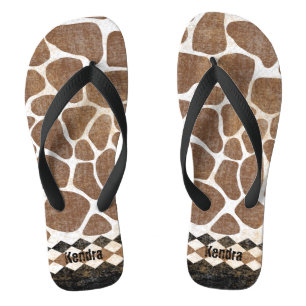 African Giraffe Pattern Badesandalen