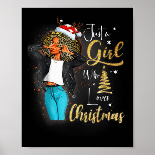 African Girl American Melanin Weihnachts-Weihnacht Poster