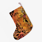 African Girl and Giraffe Christmas Strumpf Kleiner Weihnachtsstrumpf (Rückseite (Hängend))