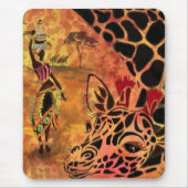 African Girl and Giraffe - Friends - Art Zeichn - Mousepad (Vorne)