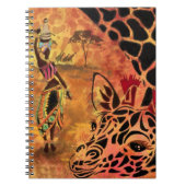 African Girl and Giraffe - Friends - Art Zeichn - Notizblock (Vorderseite)