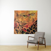 African Girl and Giraffe - Friends - Art Zeichn - Wandteppich (Beispiel (Horizontal))