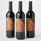 African Girl and Giraffe - Friends - Art Zeichn - Weinetikett (Flaschen)