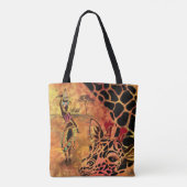 African Girl and Giraffe Tote Bag - Freunde Tasche (Rückseite)