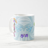 African Girl Rainbow Narwhal Tasse (Vorderseite Links)