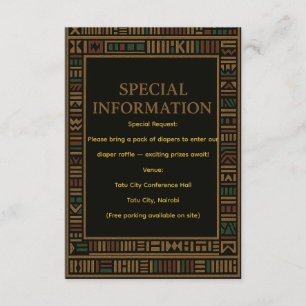 African Gold Kente Baby Shooting Card Begleitkarte