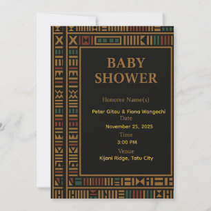 African Gold Kente Baby Shower Einladungskarte Einladung