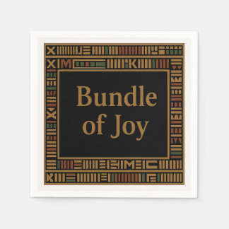 African Gold Kente Baby Shower Napkin Serviette