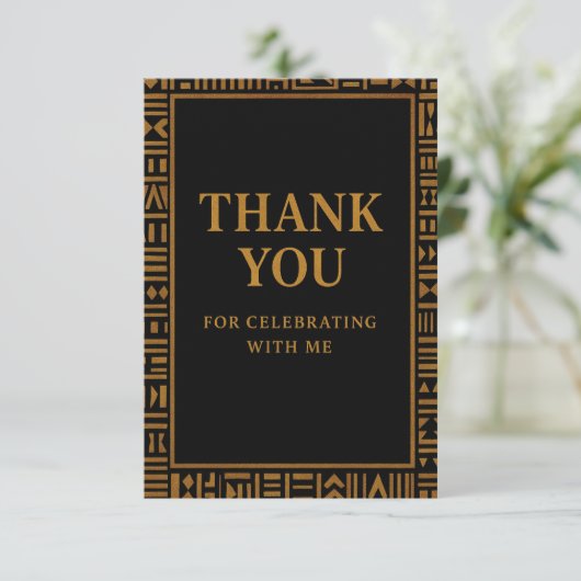 African Gold Kente Birthday Dankeschön Karte (Stehend Vorderseite)