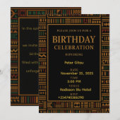 African Gold Kente Birthday Einladung (Vorne/Hinten)