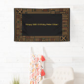 African Gold Kente Birthday Party Banner (Insitu)