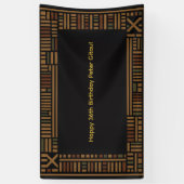 African Gold Kente Birthday Party Banner (Vertikal)