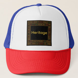 African Gold Kente Pattern Hat Truckerkappe