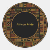 African Gold Kente Pattern Sticker (Vorderseite)