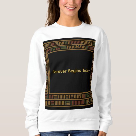 African Gold Kente Pattern Sweatshirt (Vorderseite)
