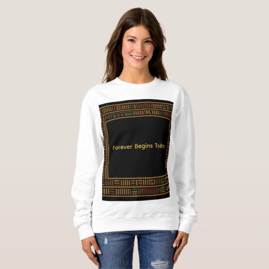 African Gold Kente Pattern Sweatshirt (Vorne ganz)